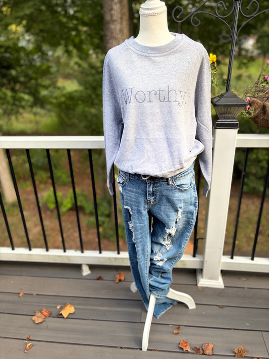 Worthy Inspirational Tied Sweatshirt