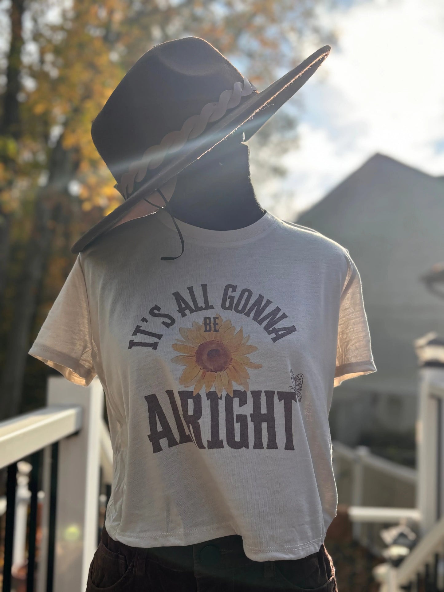 It's All Gonna Be Alright Flowy Crop Top Accentuate the Positive