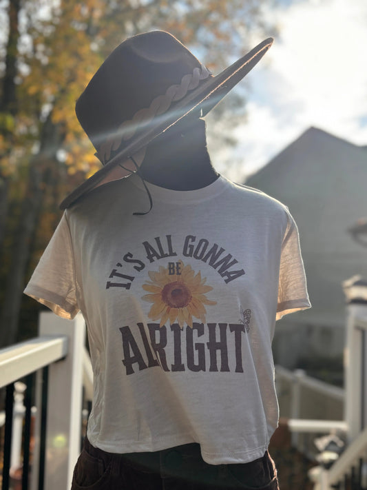 It's All Gonna Be Alright Flowy Crop Top Accentuate the Positive