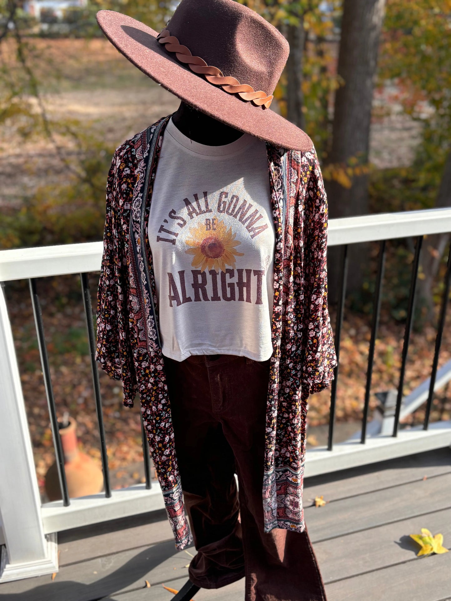 It's All Gonna Be Alright Flowy Crop Top Accentuate the Positive