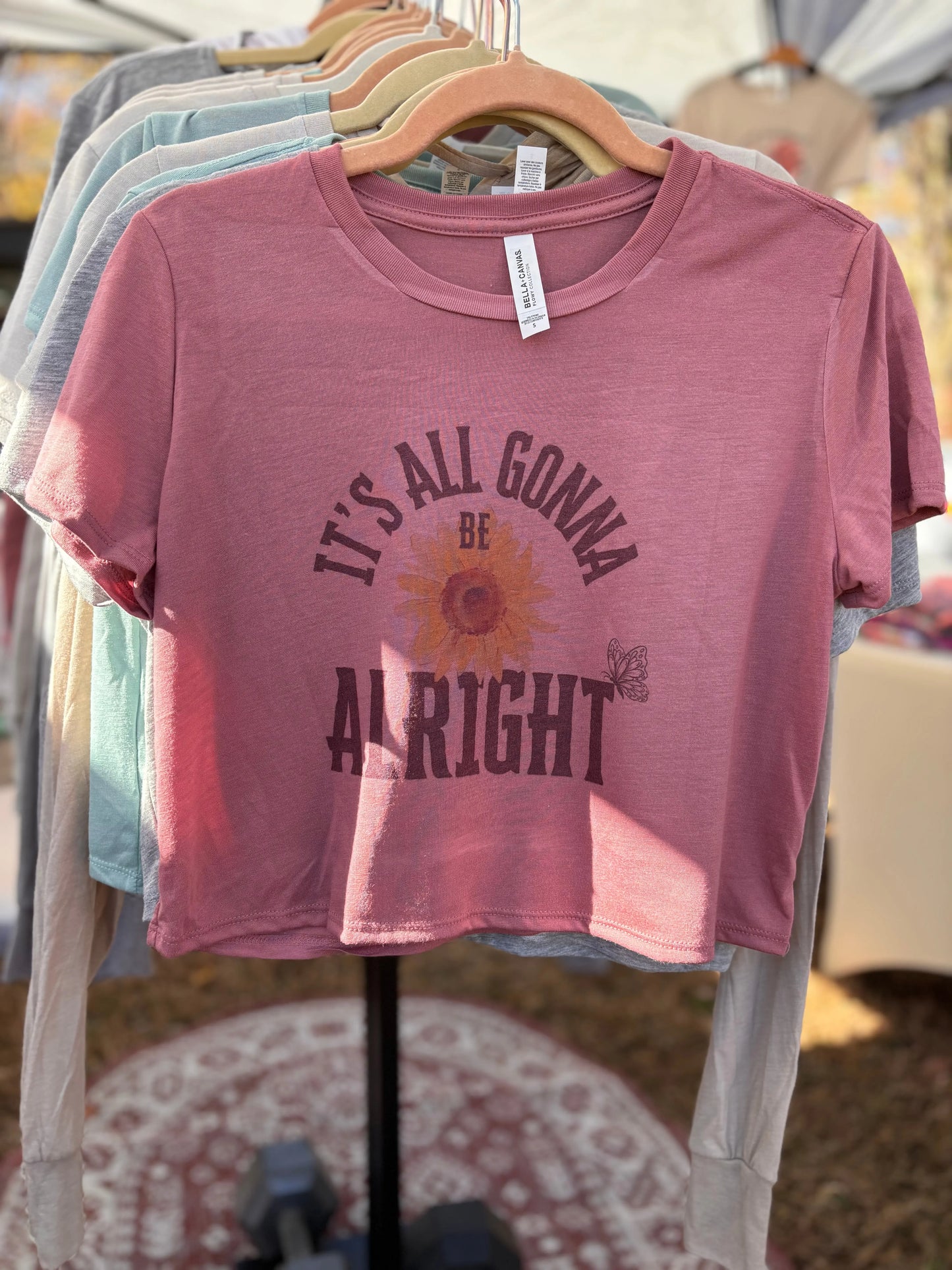 It's All Gonna Be Alright Flowy Crop Top Accentuate the Positive