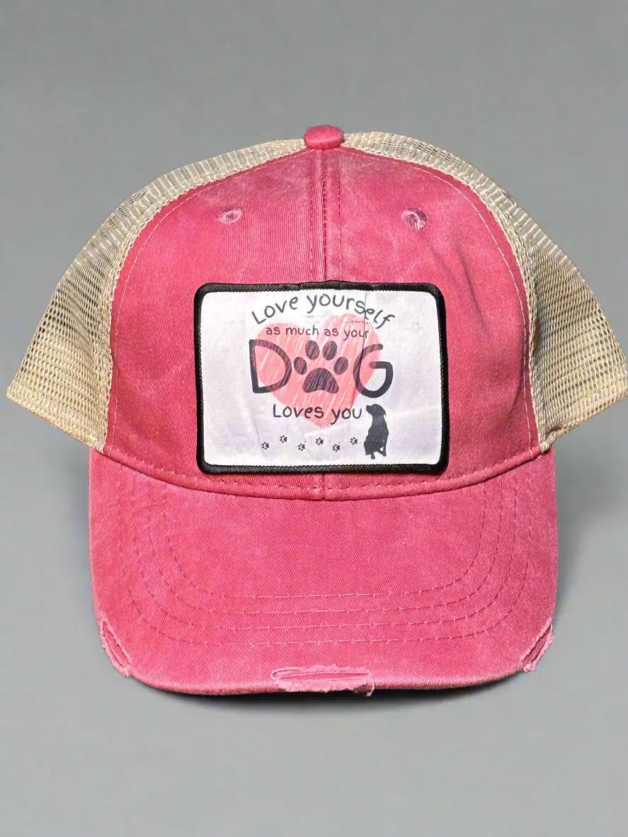 Love Yourself as Much as Your Dog Loves You Baseball Hat Accentuate the Positive