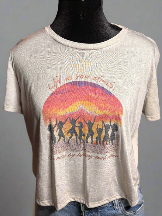 Lift as You Climb Flowy Crop Top Accentuate the Positive