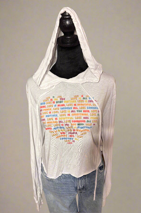 Love Is Lightweight Cropped Hoodie Accentuate the Positive
