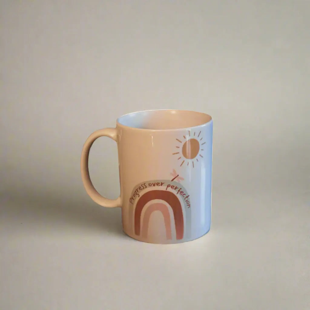 Progress Over Perfection, Positive Coffee Mug Accentuate the Positive