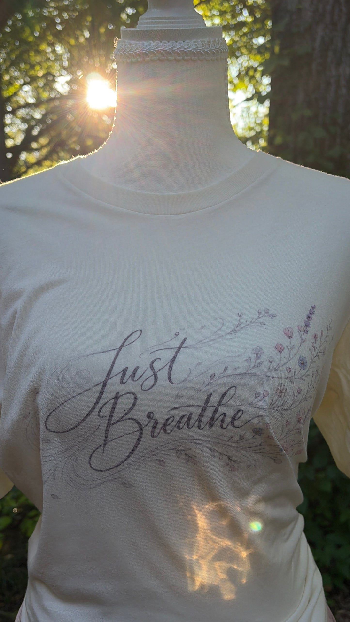 Just Breathe Floral Graphic Tee | Soft Cozy Inspirational Women’s T-Shirt