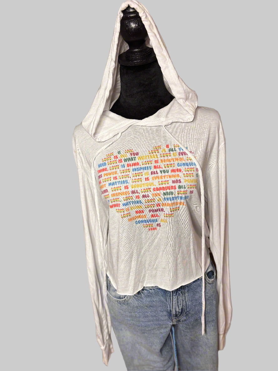 Love Is Lightweight Cropped Hoodie Accentuate the Positive
