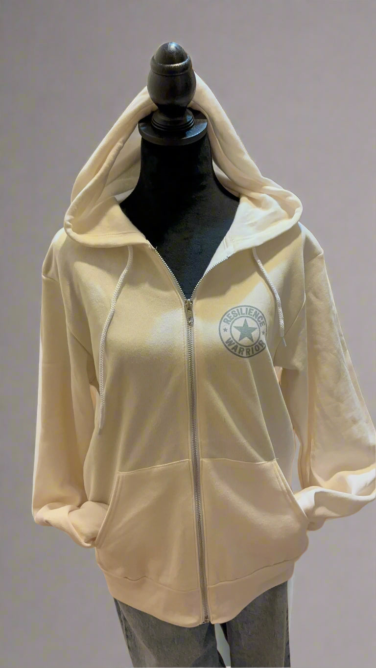 Resiliance Warrior Zip Up Hoodie, Inspirational Hoodie Accentuate the Positive