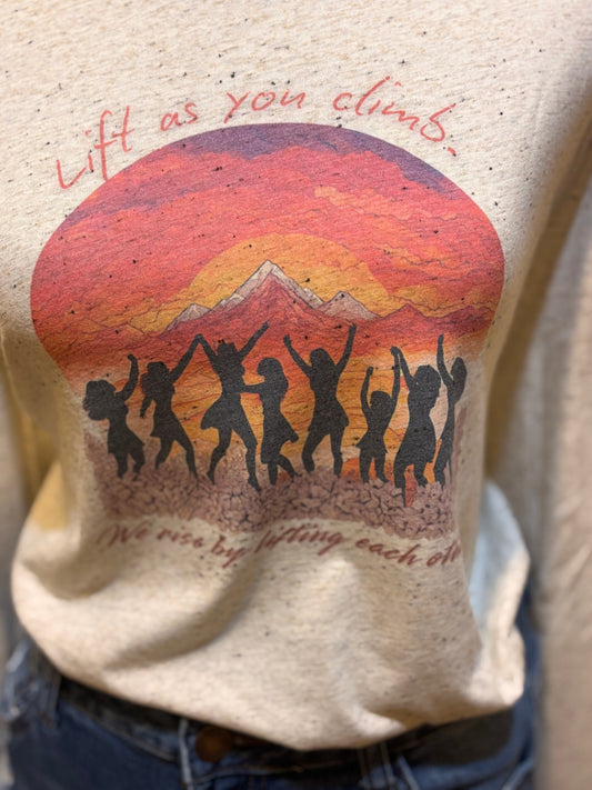 Lift As You Climb Long Sleeve Tee – Inspirational Shirt for Women