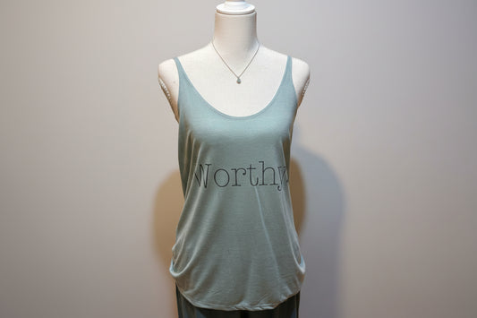 Worthy Women’s Inspirational Tank Top – Positive Message Graphic Tank