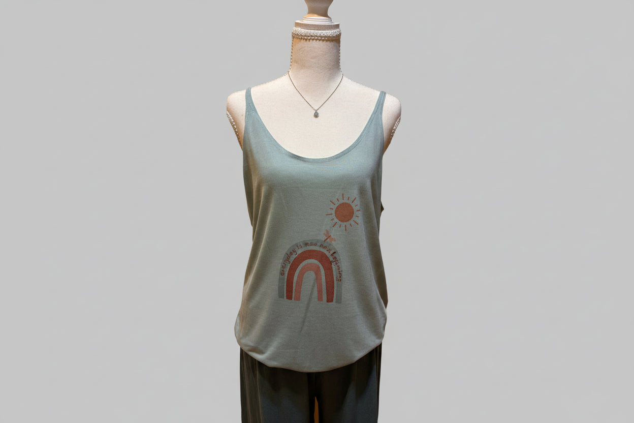 Progress Over Perfection Rainbow Tank Top – Inspirational Women’s Motivational Graphic Tank