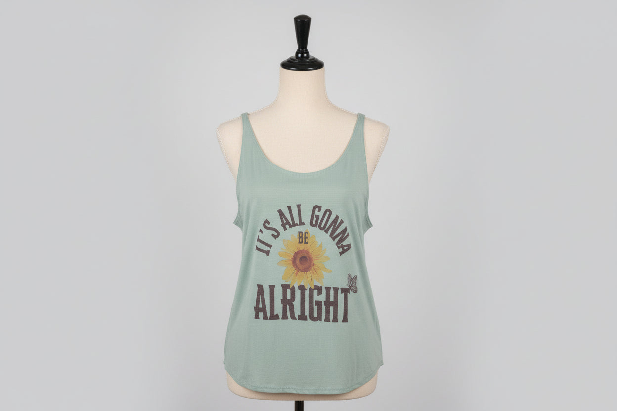 It’s All Gonna Be Alright Sunflower Tank Top
