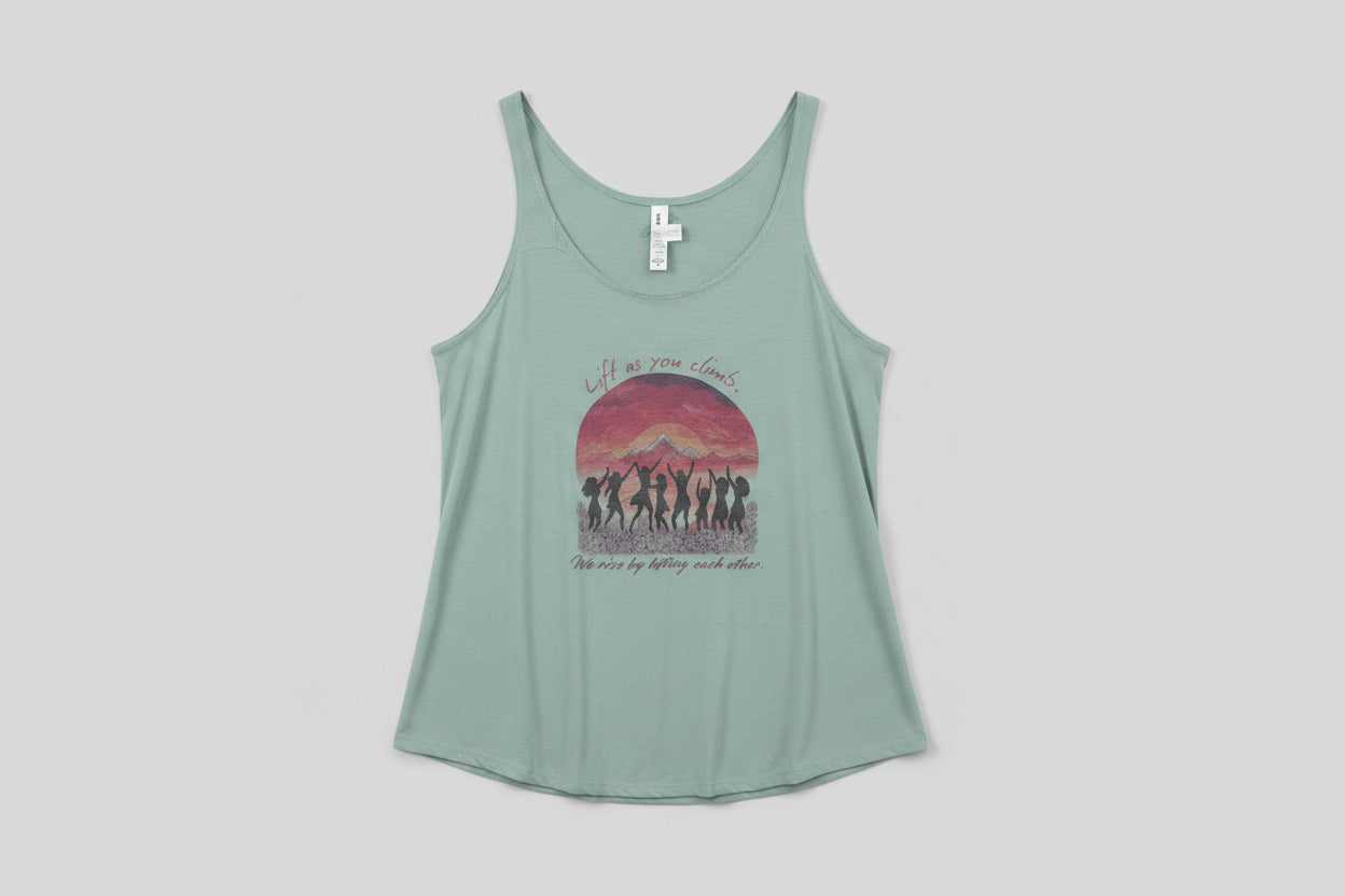 Lift As You Climb Tank Top – Inspirational Women’s Motivational Graphic Tank