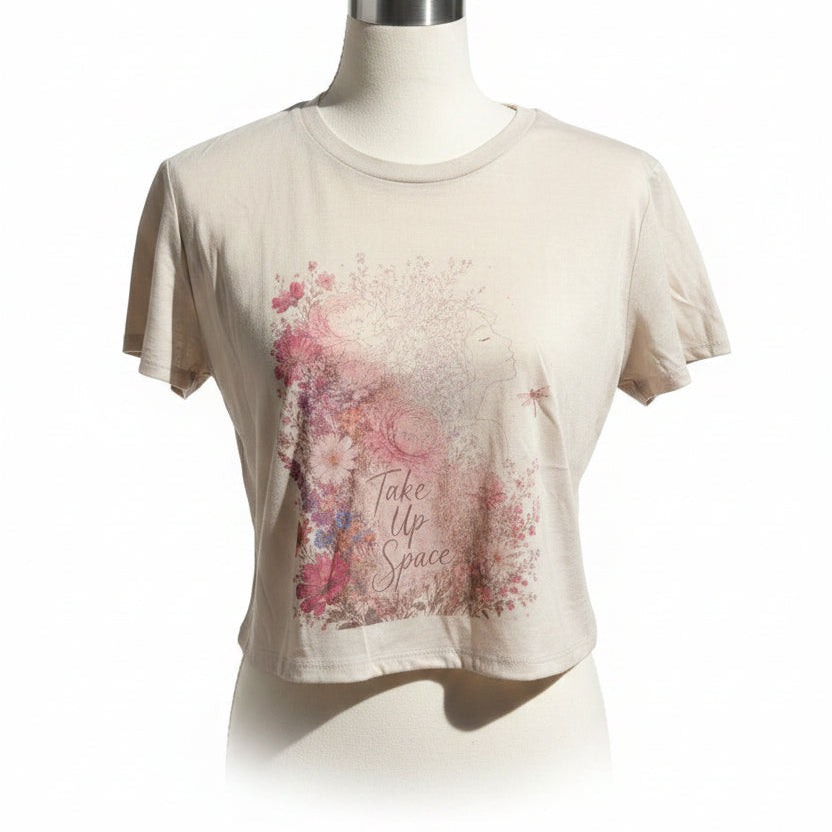 Take Up Space Flowy Crop Tee  Positive Apparel for Women