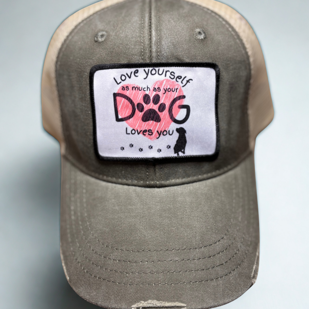 Love Yourself as Much as Your Dog Loves You Baseball Hat