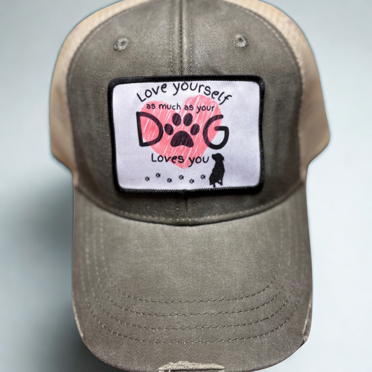 Love Yourself as Much as Your Dog Loves You Baseball Hat
